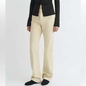 NWT Nanushka Seldes Beige Crochet-Trimmed Jeans